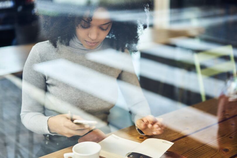 woman ordering online