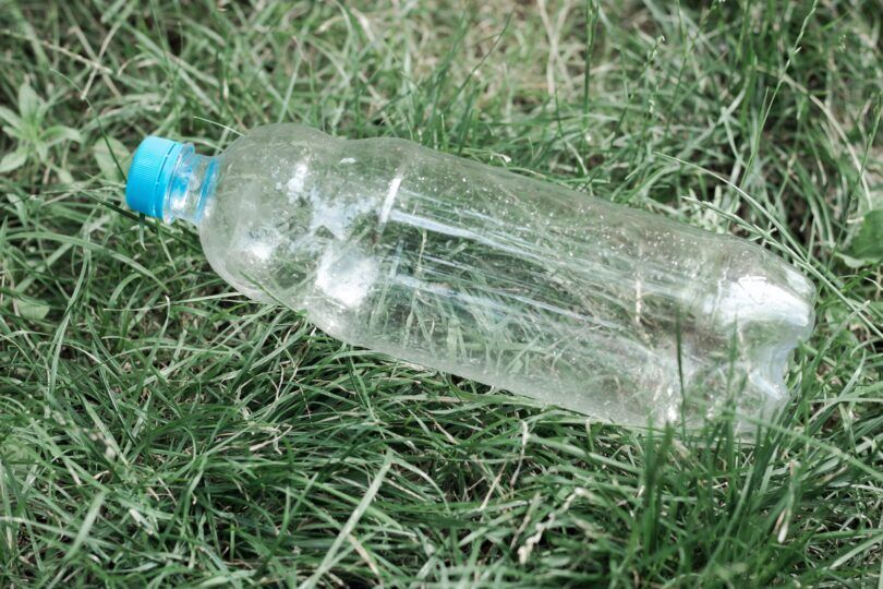 plastic bottle in grass