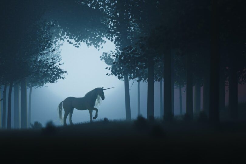a shadowy unicorn representing lost love horse